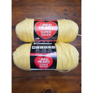 Red Heart Super Saver Yarn Cornmeal Worsted Weight Acrylic 2 Skeins